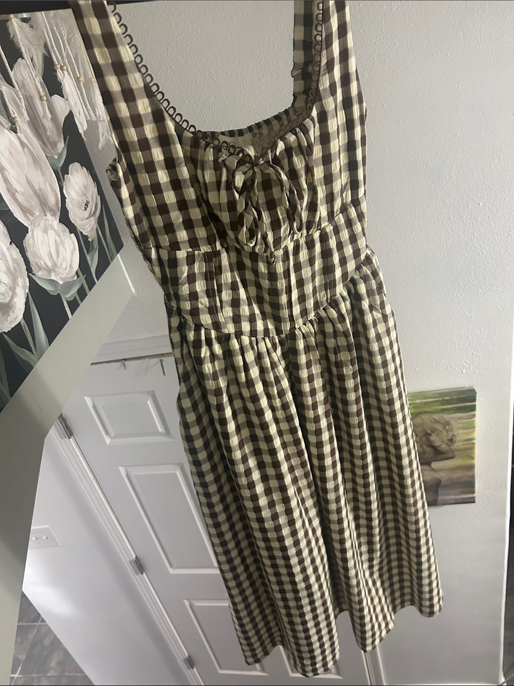 Jessica Simpson Brown & Cream Elastic Waist Hat Liner